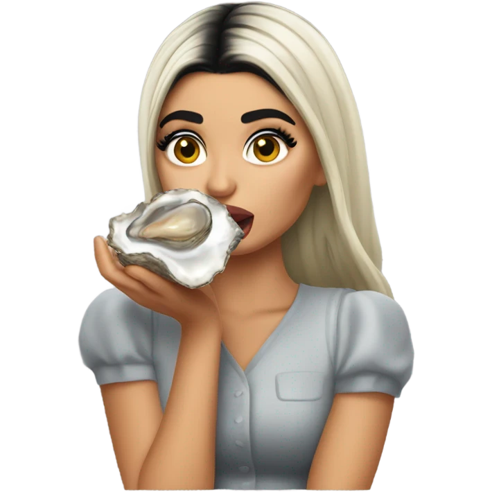 Kylie Jenner eating an oyster emoji