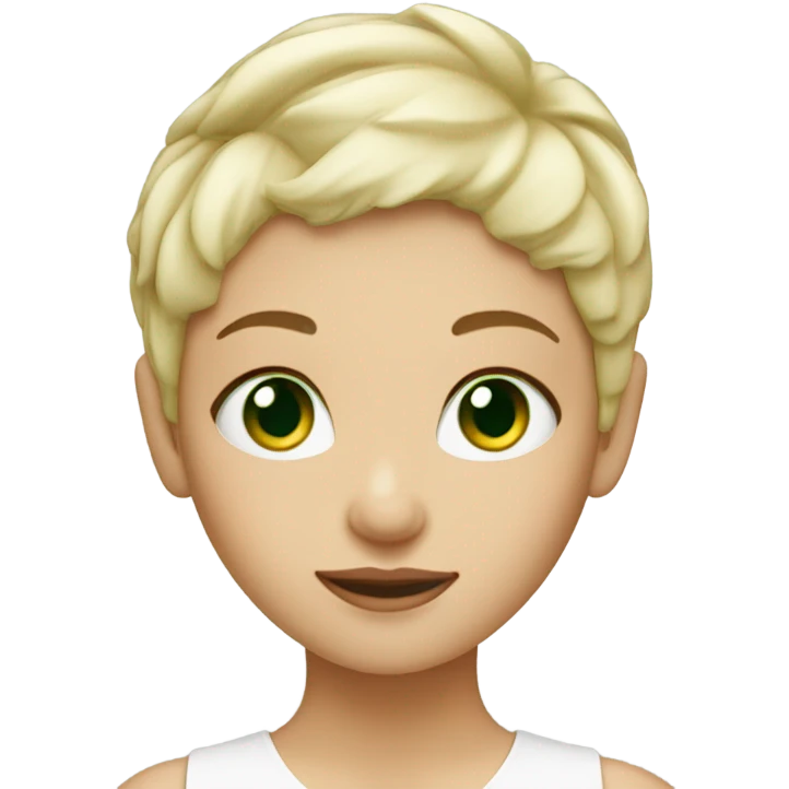 Blond pixie cut girl green eyes  emoji