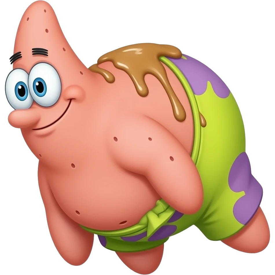 Patrick star it’s nutty butter on back (Sandy’s nutmare) emoji