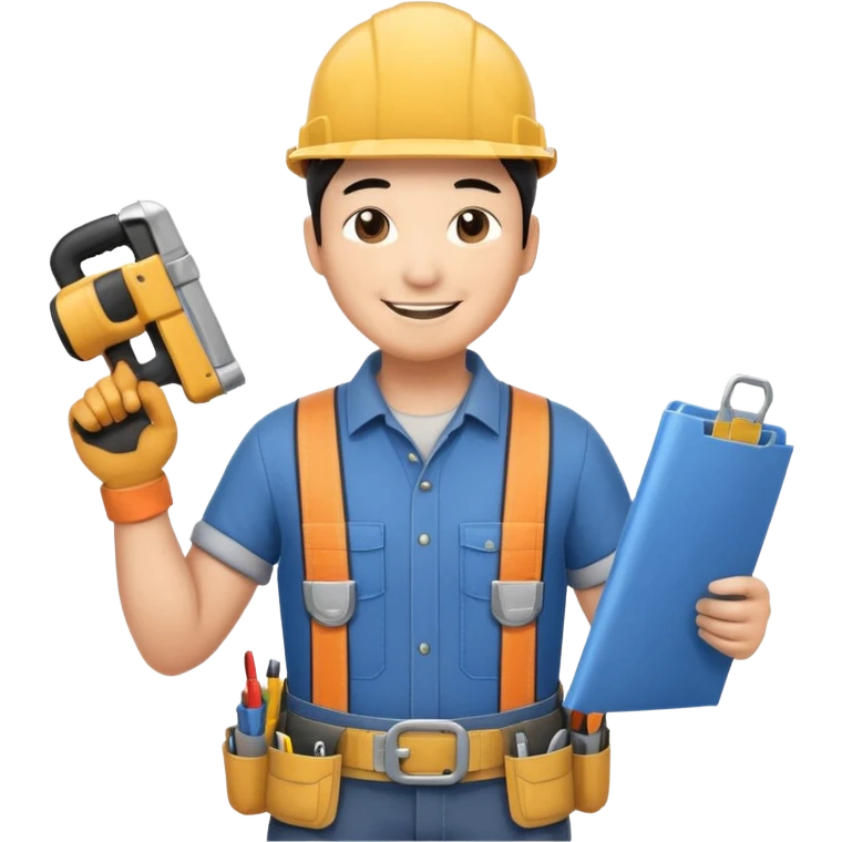 Asian calling contractor emoji