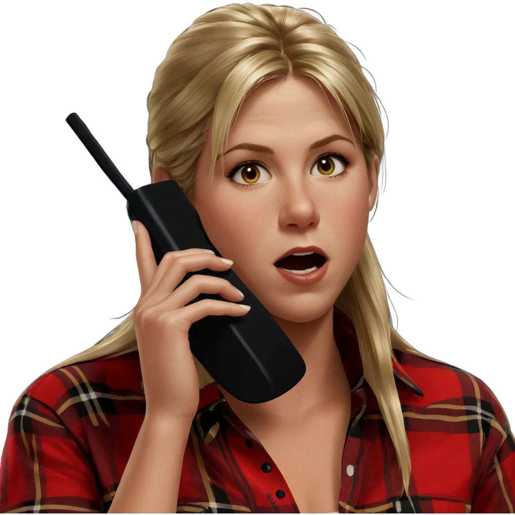 blonde girl in plaid shirt emoji