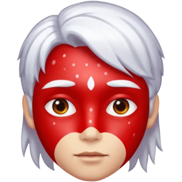 Red shiny guy with sus spots and white shiny hair emoji