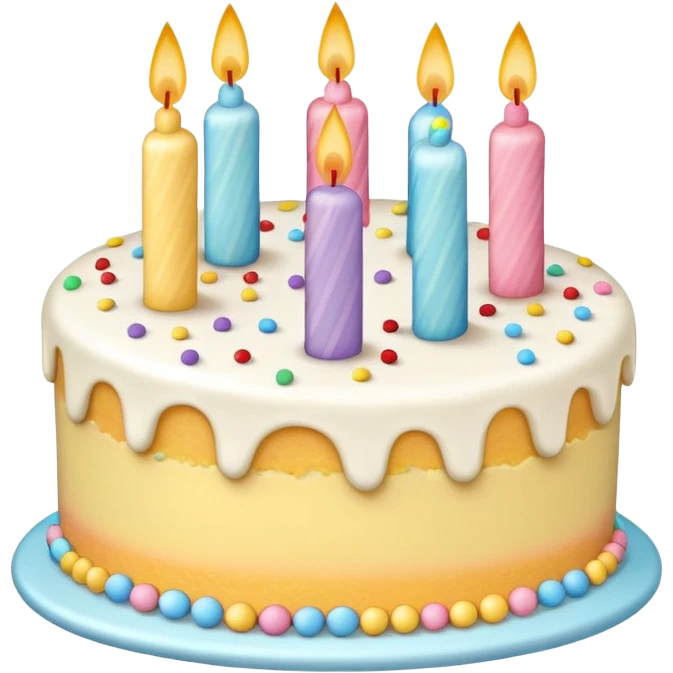 1 layer pastel birthday cake emoji