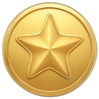 Round coin gold star emoji