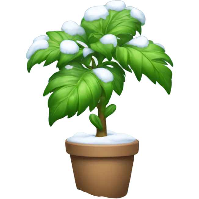 plant with an absurd amount of snow on i emoji