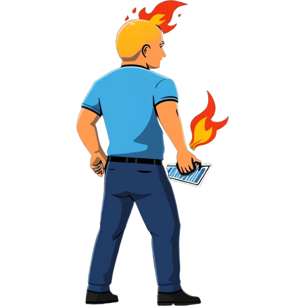 Jeff Bezos with his butt on fire emoji