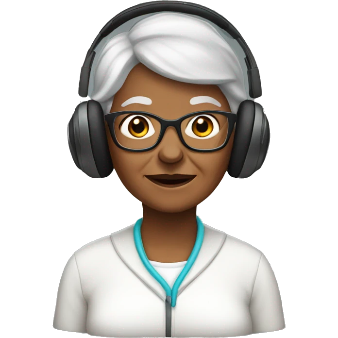grandma with headphones emoji
