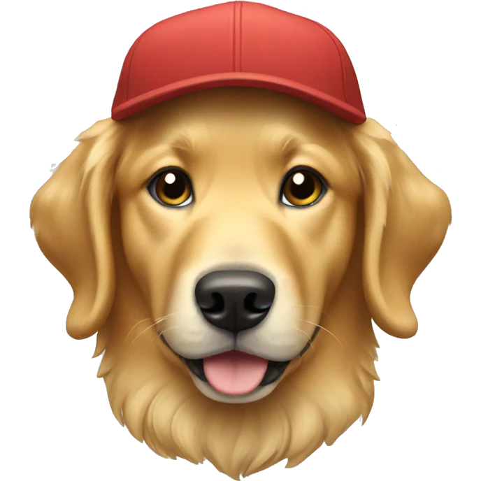 a golden retriever wearing a cap emoji