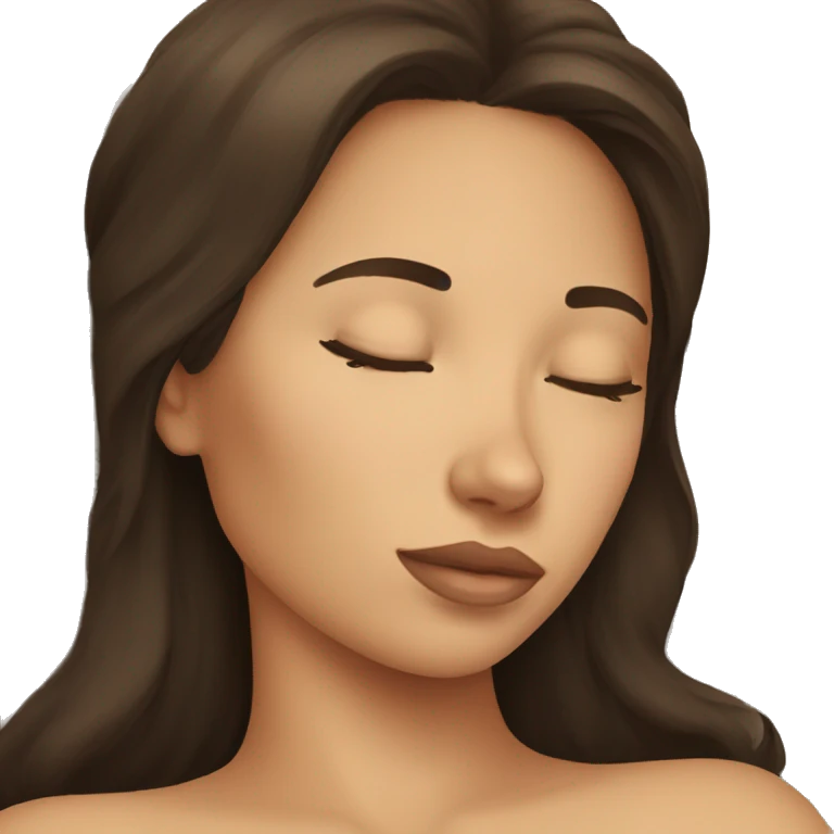 Brunette girl sleeping emoji