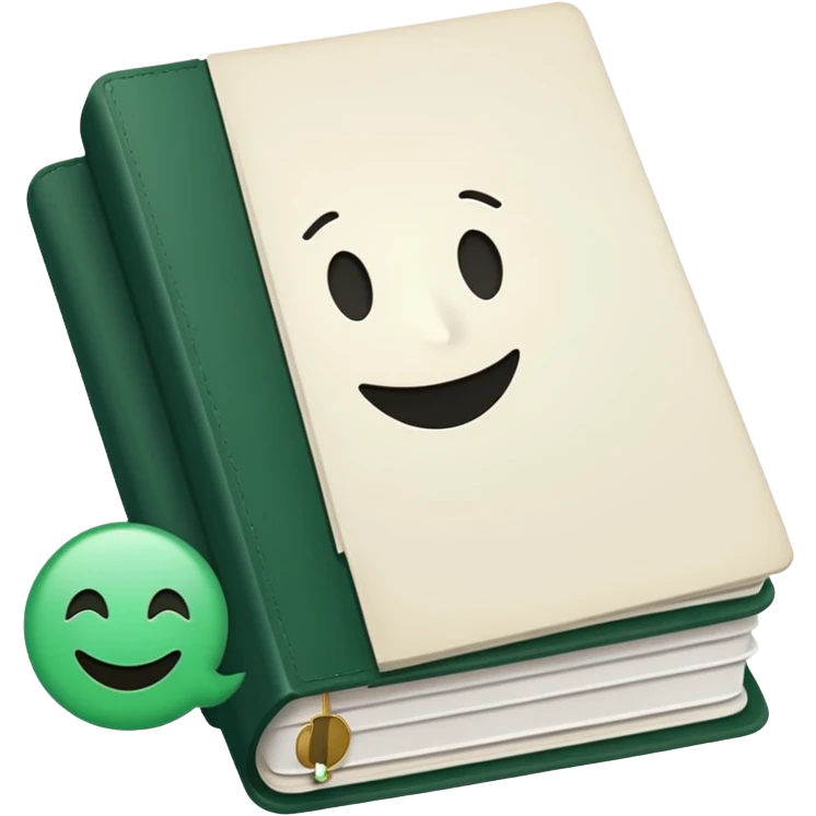 stack of white documents with dark green stamp and elements, emoji style emoji