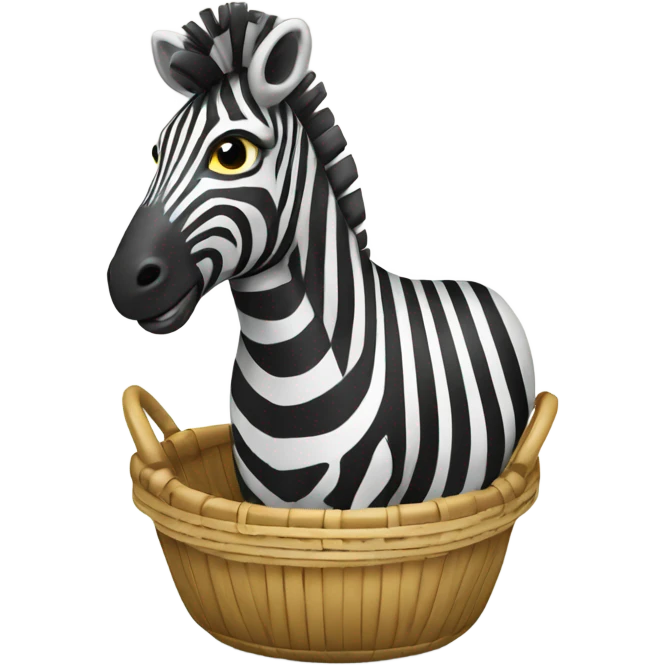 Zebra in a weaved basket emoji