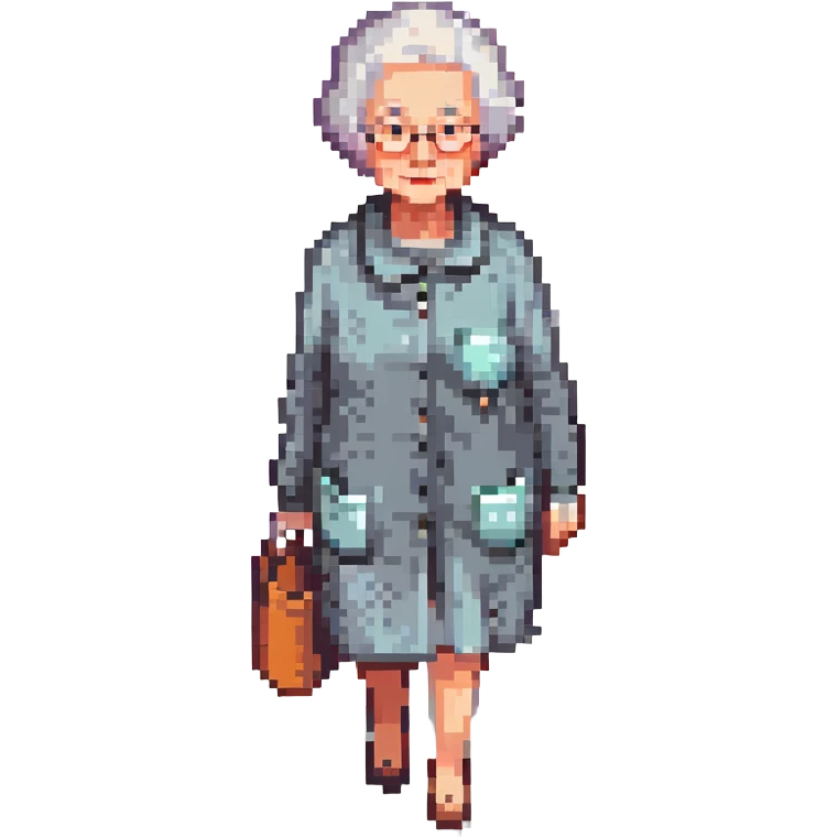 elderly woman with short hair walking emoji