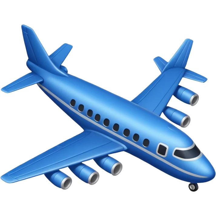 A fully coloured dark blue plane more like an emoji emoji