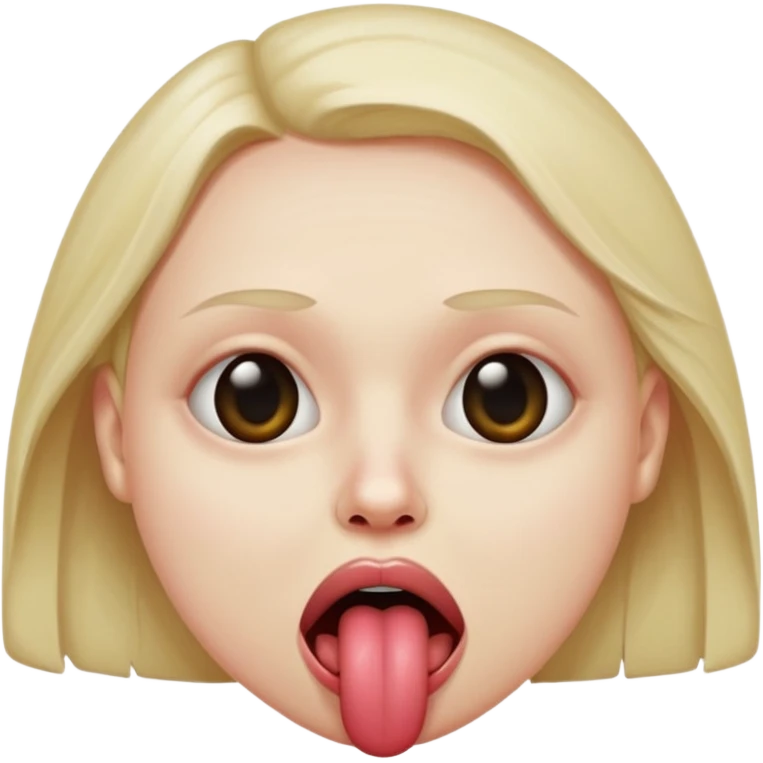 Creepy face with tounge out emoji
