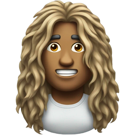 The rock with hair emoji