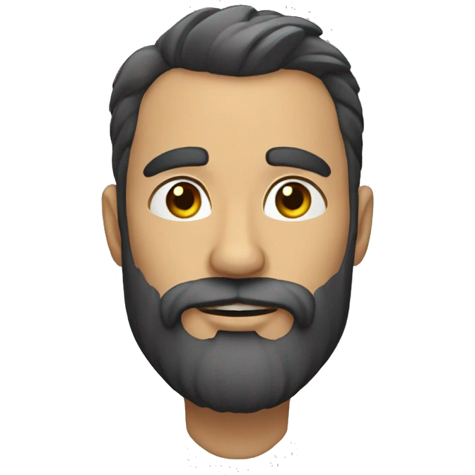 Homme chauve avec une barbe emoji