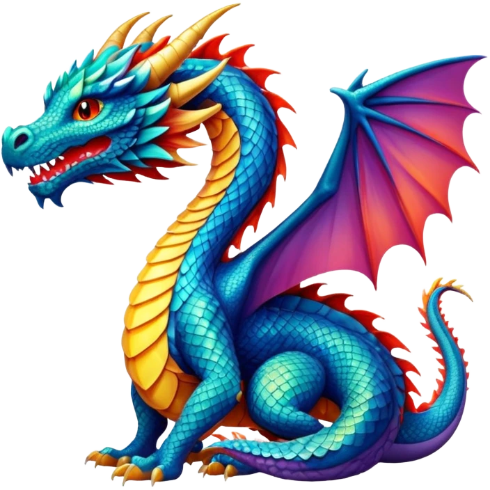 majestic dragon with scales and wings emoji