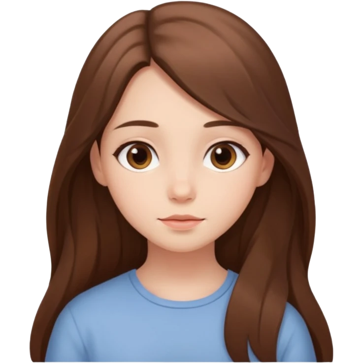chica tranquila, expresión serena, colores suaves emoji