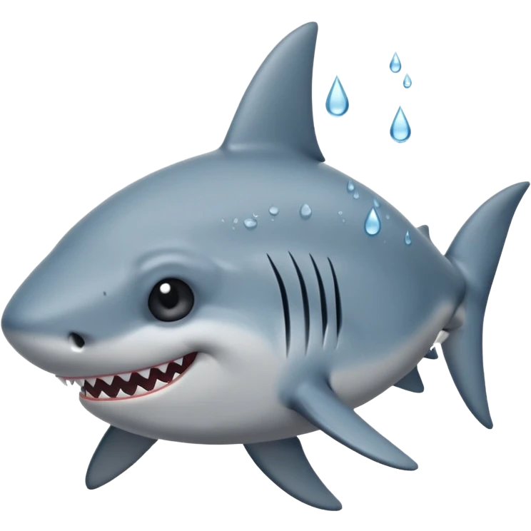 Crying shark emoji