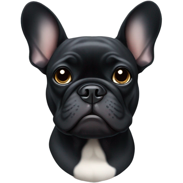 black french bulldog with one floppy ear emoji
