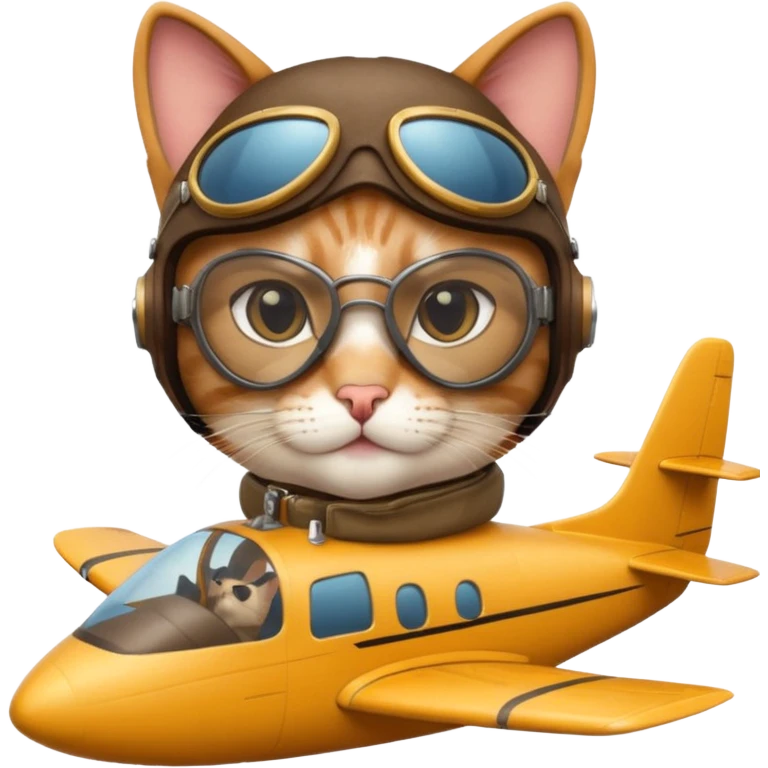cat pilot riding plane emoji