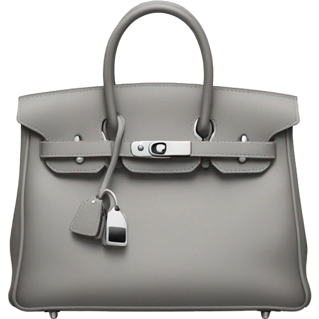 birkin bag in grey colour with silver  emoji