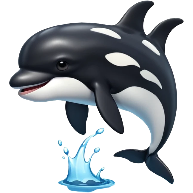 3d Cartoon orca with a tick emoji