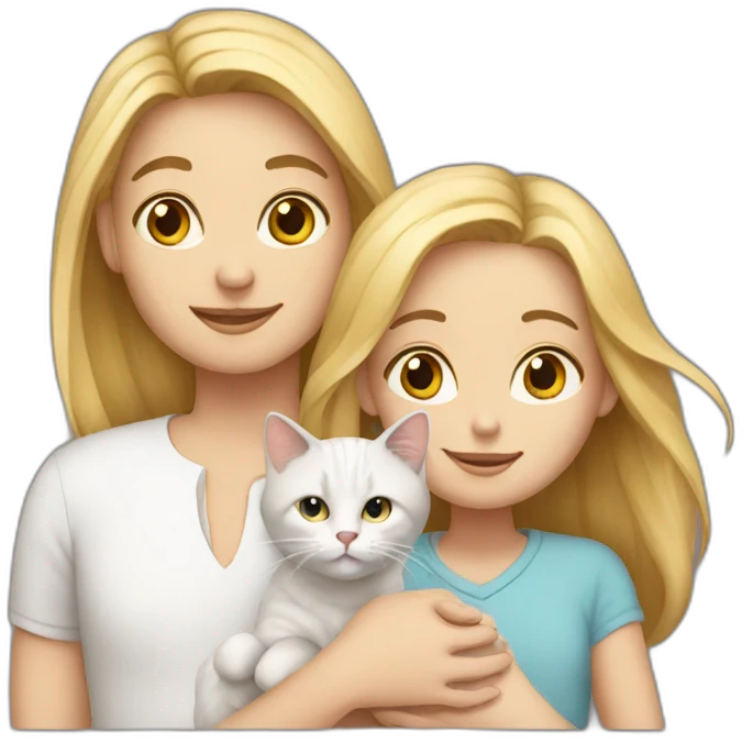 White family and cats 1 daughter emoji