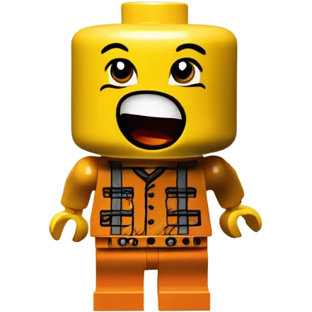 Lego figure flip out emoji