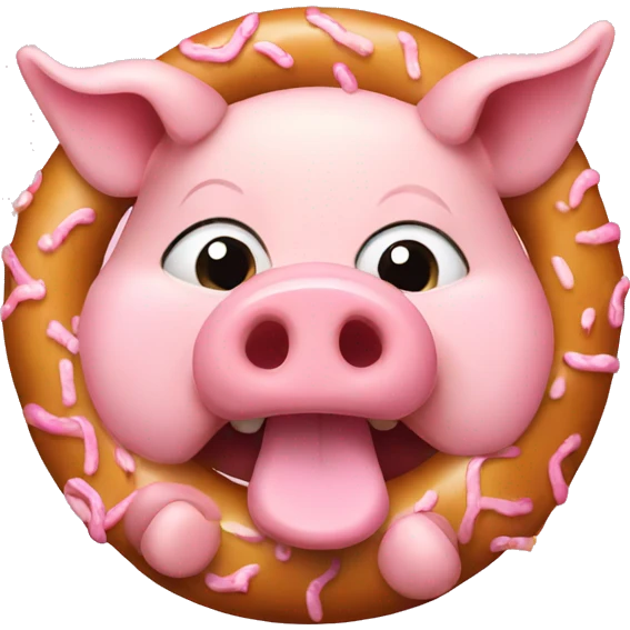 A pig eating a doughnut  emoji