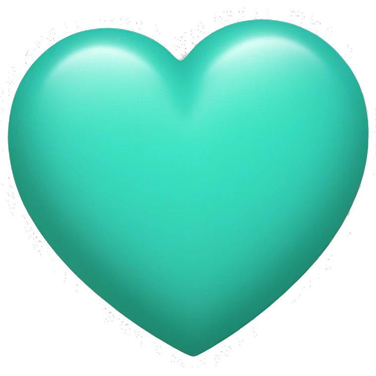 Turquoise and green heart  emoji