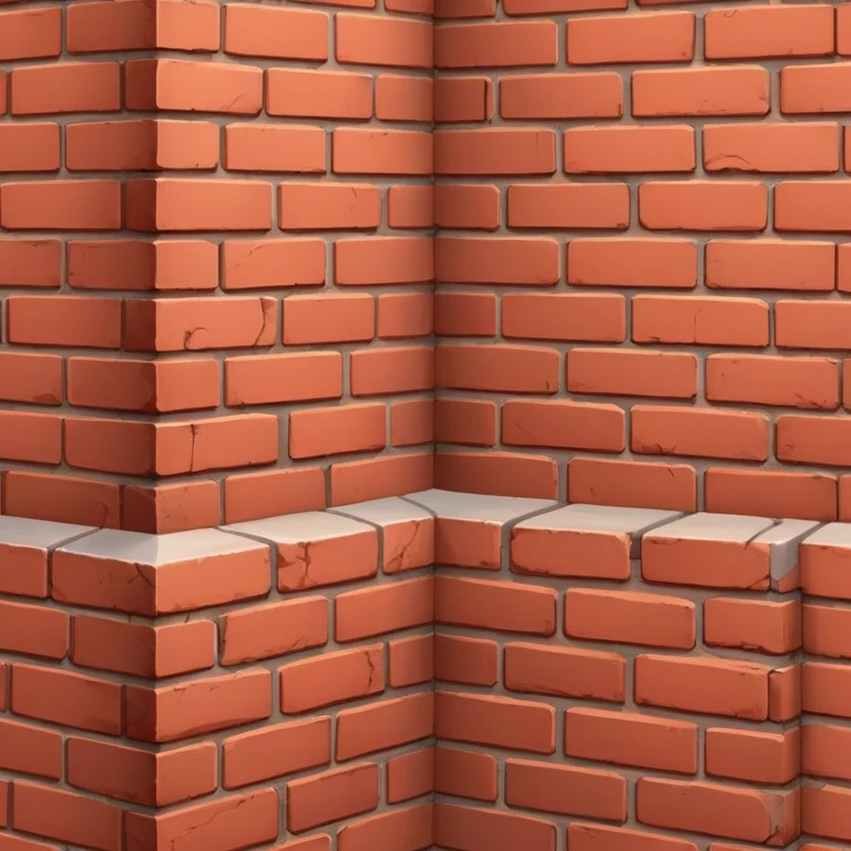 brick wall corner view, showing two sides meeting at a corner emoji