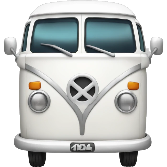 White camper van with surfboards on the roof emoji