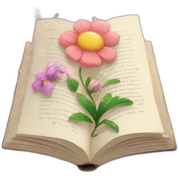 open book with flowers and glitter  emoji
