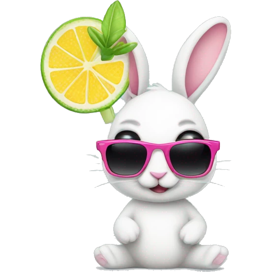 Bunny with sunglasses and margarita  emoji