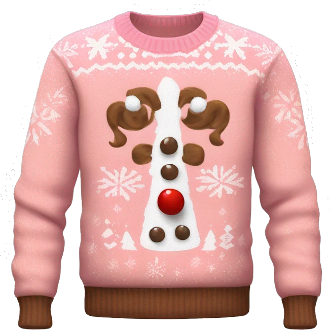 pink brown white christmas sweater emoji