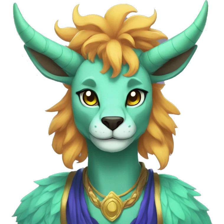 colorful anthro horned Royal vernid fursona Fakemon emoji