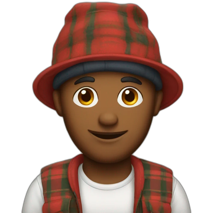 man in plaid hat emoji