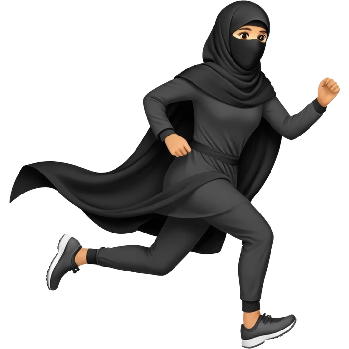 person wearing a niqab, running emoji