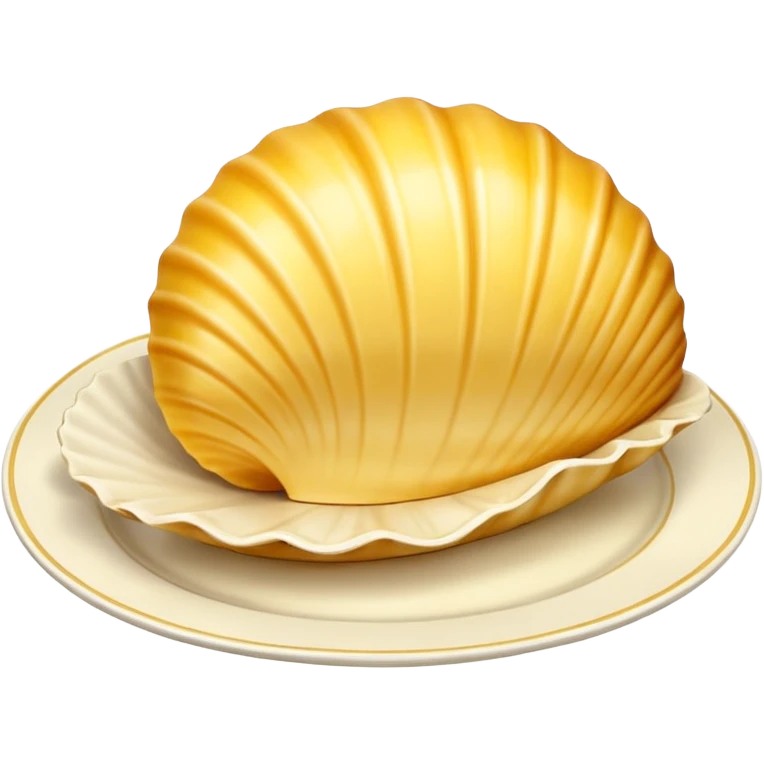butter in the shape of a shell on a  vintage plate emoji
