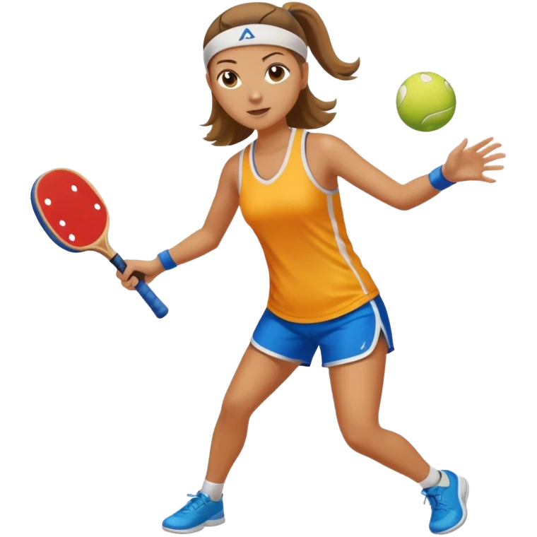 girl swinging pickleball paddle, no text emoji