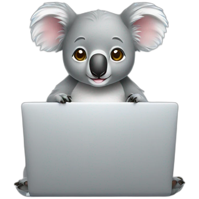 Koala on laptop emoji