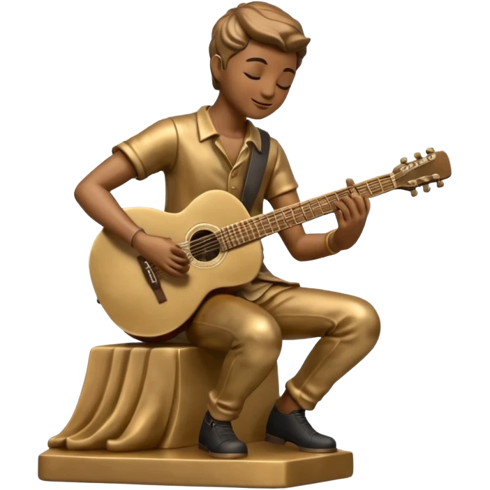 statue playing guitar emoji