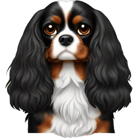Cavalier king charles Brown and black emoji