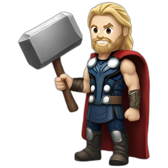 Thor marvel avengers movie realistic with hammer emoji