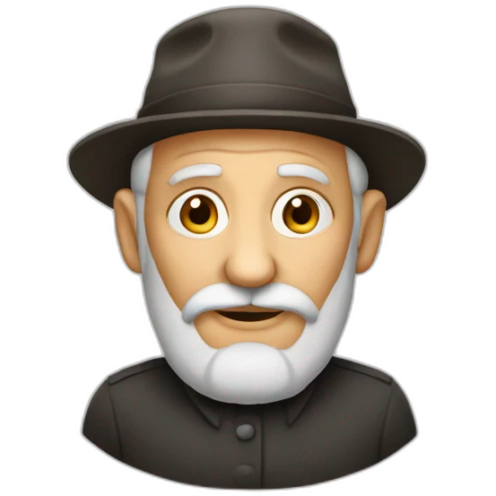 old jew with round cap emoji
