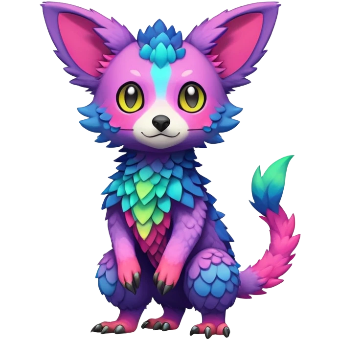 Colorful Kawaii Trico FurSona Fakemon Full Body emoji