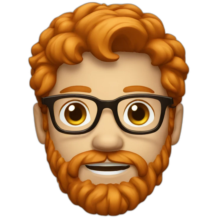 Redhead men ginger with beard wearing Brown glasses emoji