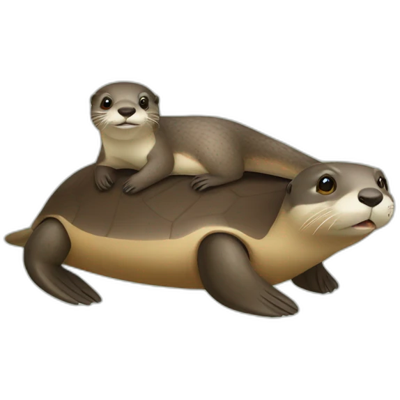 Loutre sur tortue emoji