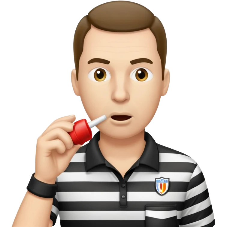Referee blowing a whistle emoji